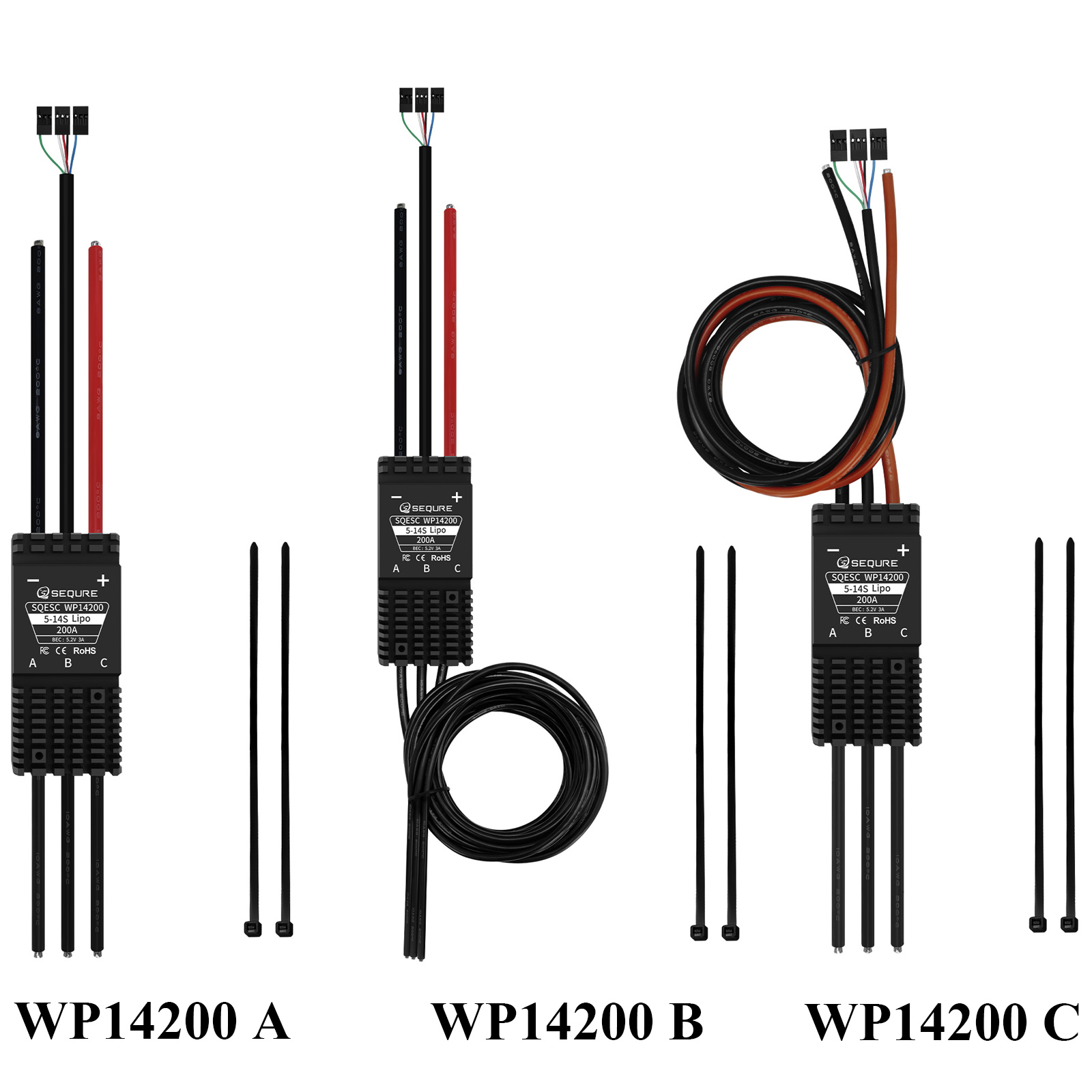 Rc Hobby Wire - Controlador de Velocidade Elétrico SEQURE WP14200