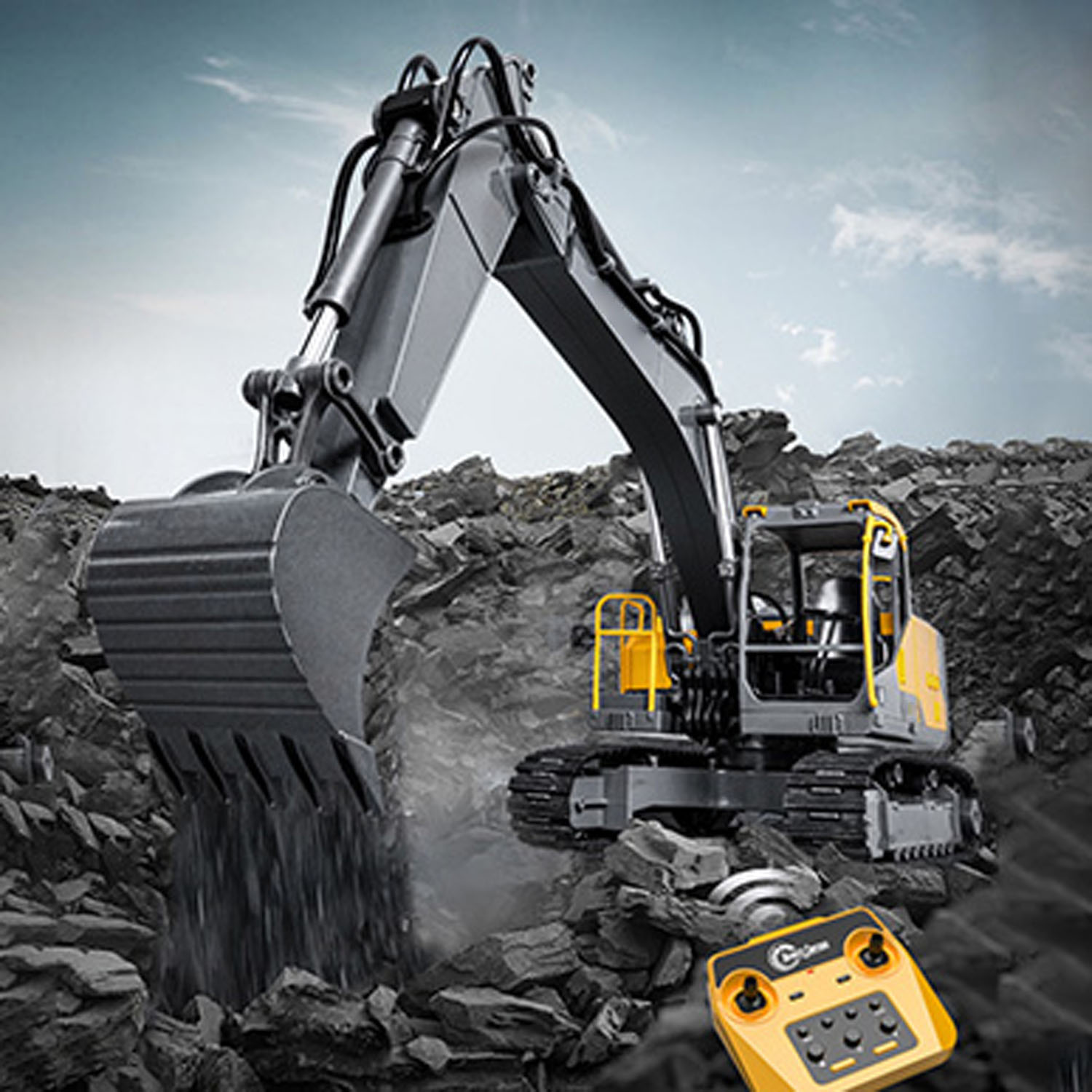 Rc Excavator Hydraulic - 1/16 DoubleE E598 003 Escavadeira elétrica