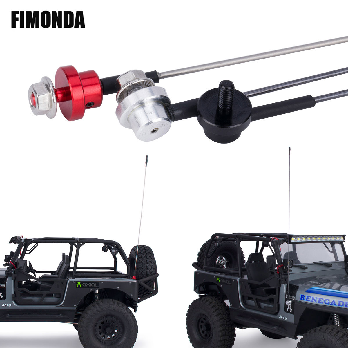 Rc Hobby Factory - Antena de simulação ajustável de metal,