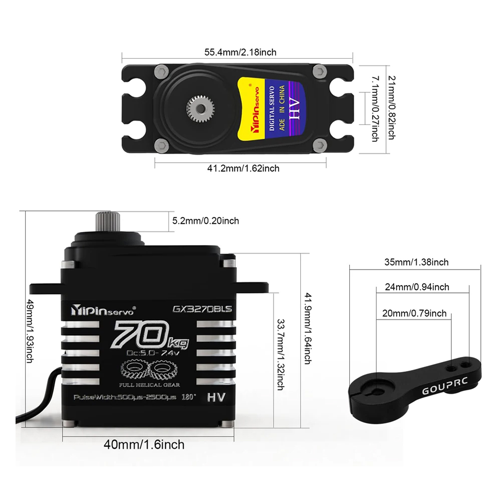1/2PCS Motor Brushless de Gran - Servo Metal Gear avaliação e preço