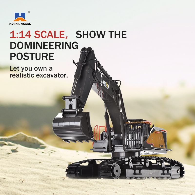 HUINA 1592 Escala 1/14, 22 Can - Rc Excavator Hydraulic avaliação e preço