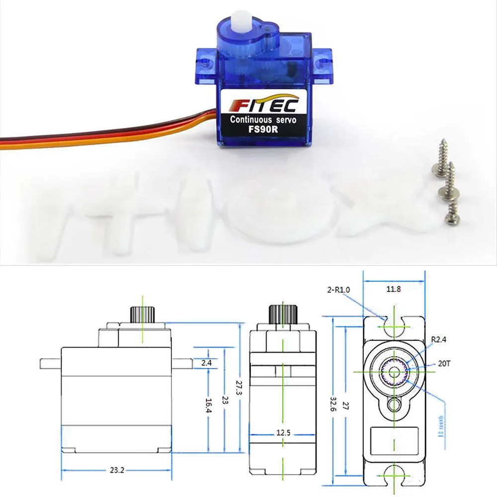 Feetech mini fs90r micro servo - Rc Hobby Products avaliação e preço