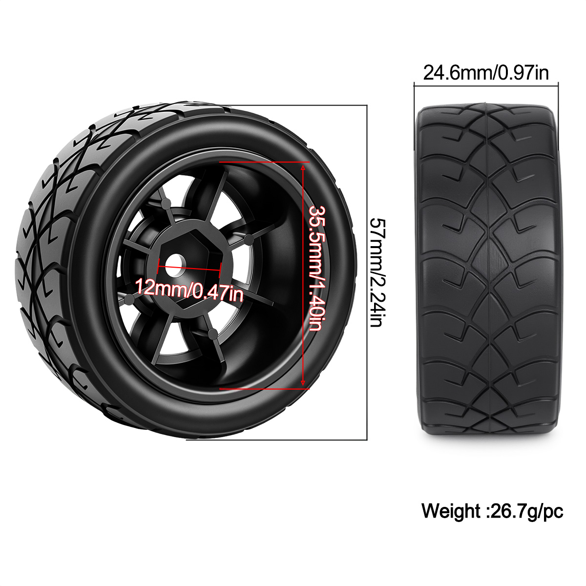 Rodas de Plástico com Pneus de - Wheel Rim Rc avaliação e preço