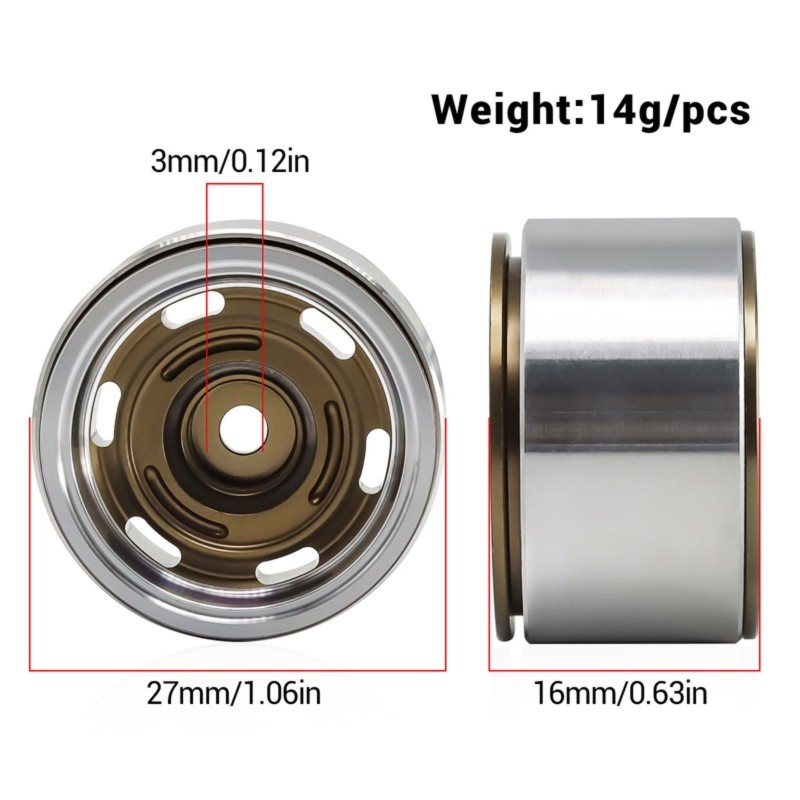 Kit de Cubos de Roda de 1.0 po - Wheel Rim Rc avaliação e preço