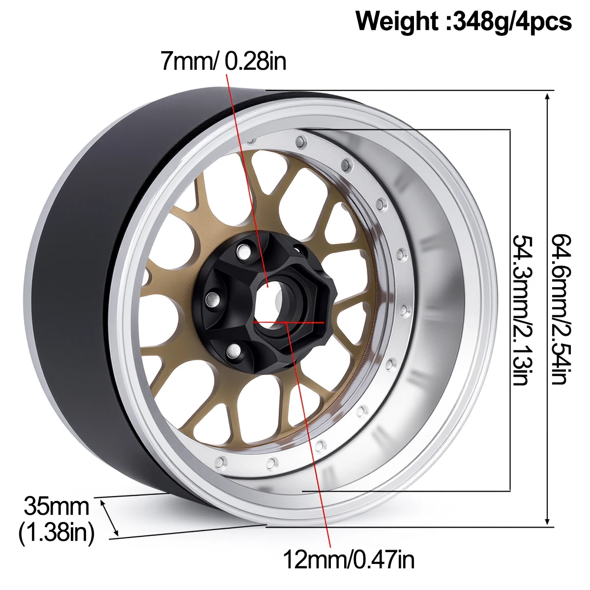 2.2 Polegada alumínio beadlock - Wheel Rim Rc avaliação e preço