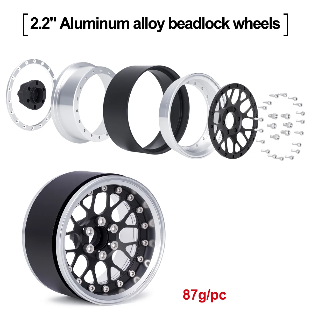 2.2 Polegada alumínio beadlock - Wheel Rim Rc avaliação e preço